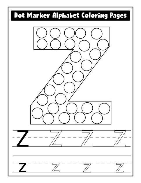 Premium vector dot marker alphabet coloring pages for toddlers vector