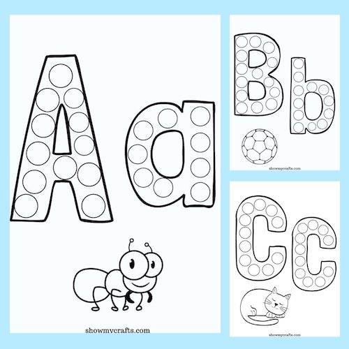 Printable alphabet dot painting worksheets