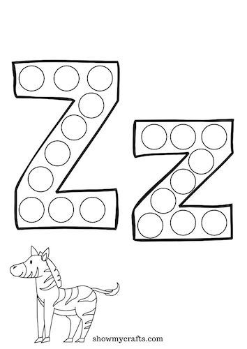 Printable alphabet dot painting worksheets