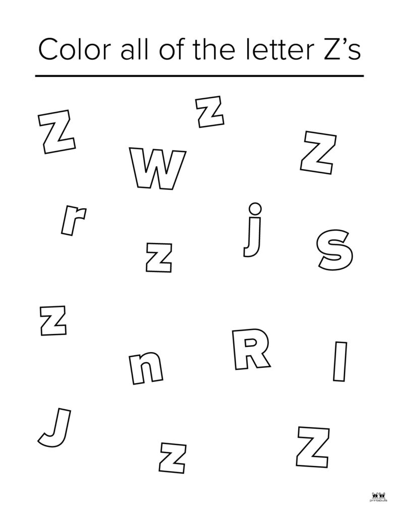 Letter z worksheets