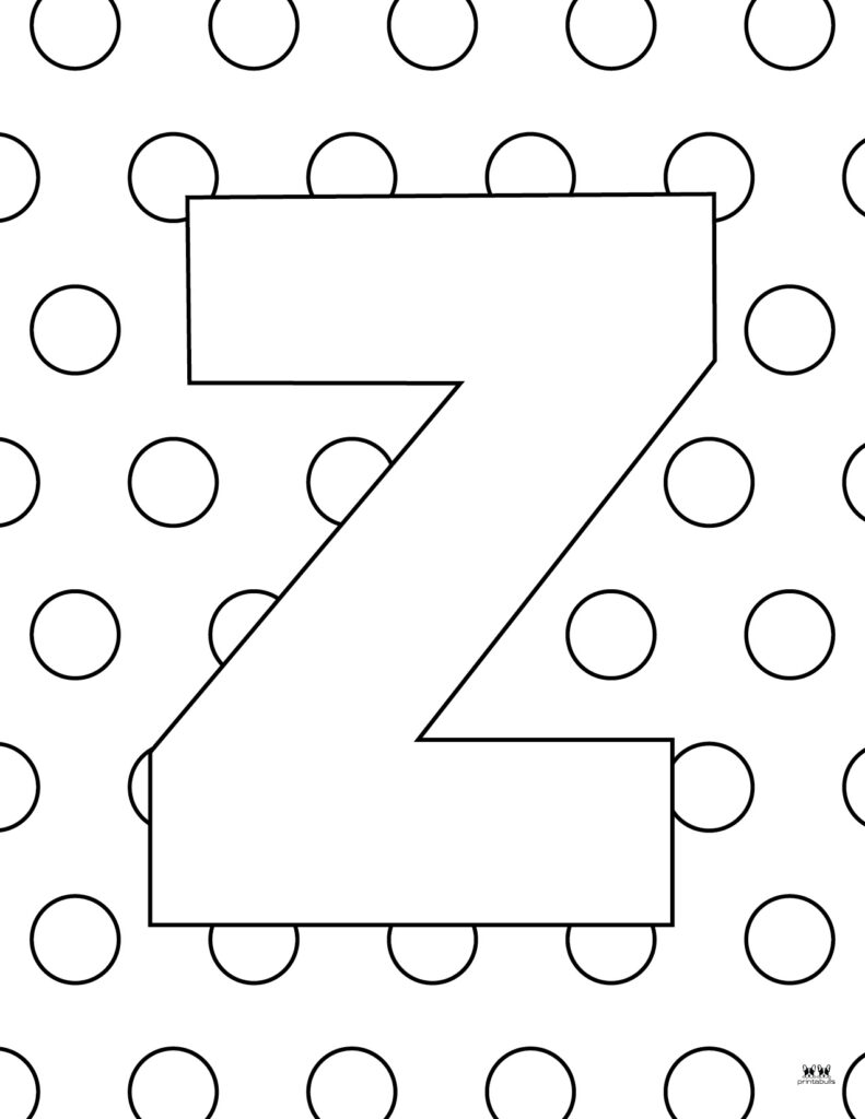 Letter z coloring pages