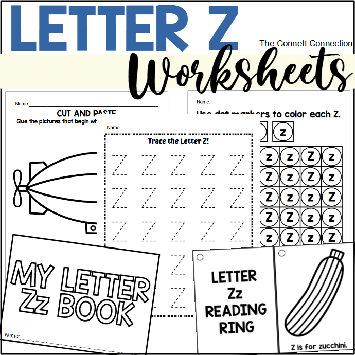 Letter z worksheets for letter recognition and beginning sounds made by teachers