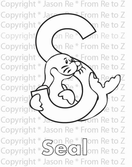 S is for seal abcs coloring page alphabet printable digital download letter s classrooms and children of all ages