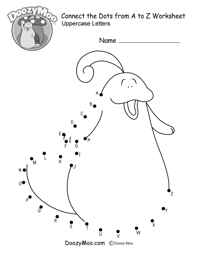 Alphabet connect the dots worksheets free printables