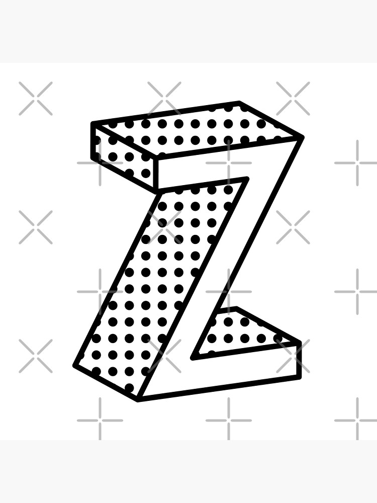 D ben day dot isometric letter z art print for sale by murialbezanson