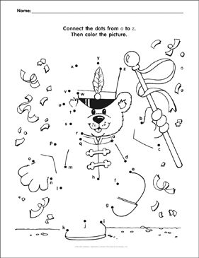 Alphabet connect the dots lowercase letters aâz printable connect the dots skills sheets