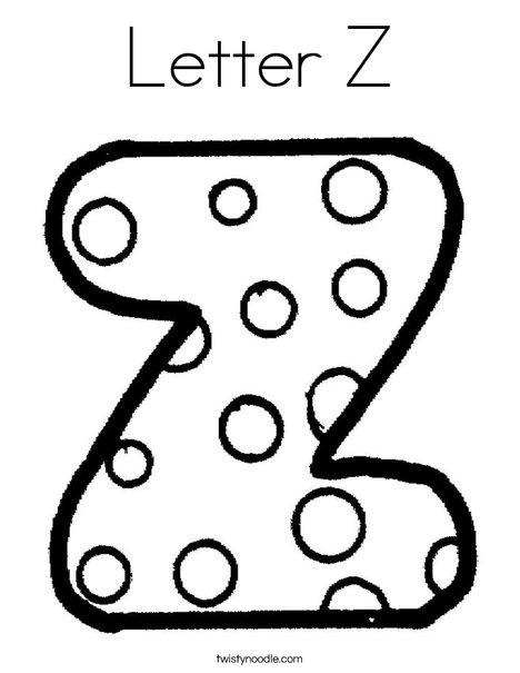 Letter z coloring page