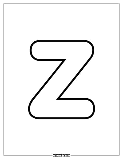 Letter z preschool printables