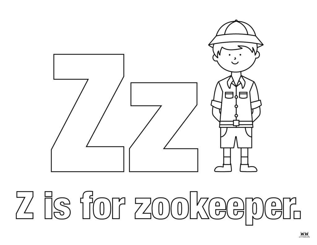 Letter z coloring pages