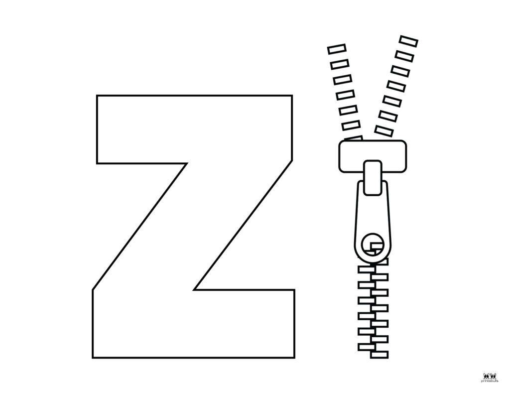 Letter z coloring pages