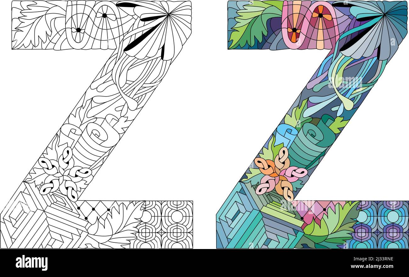 Zentangle stylized alphabet