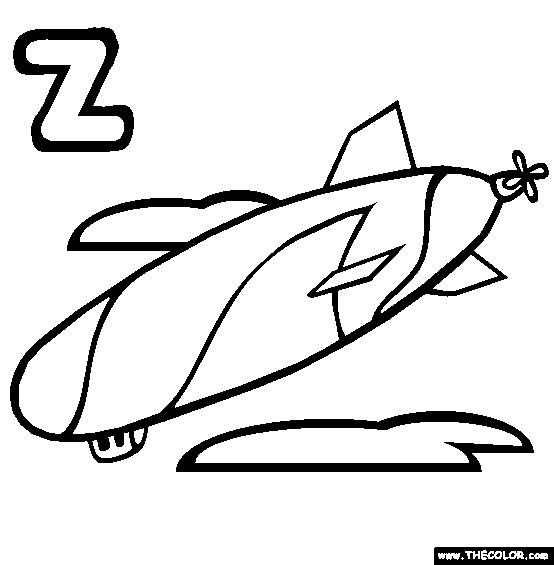 The letter z online alphabet coloring page