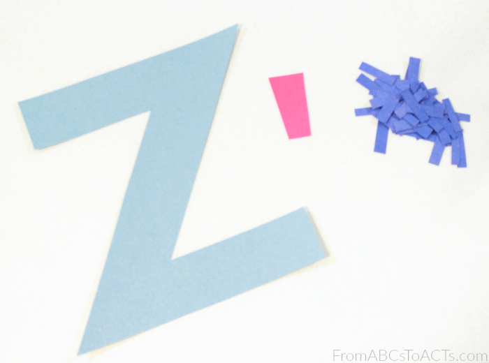Preschool alphabet book lowercase letter z
