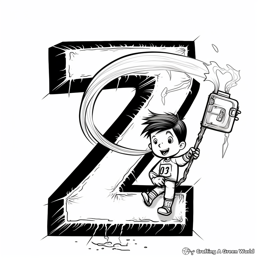 Letter z coloring pages