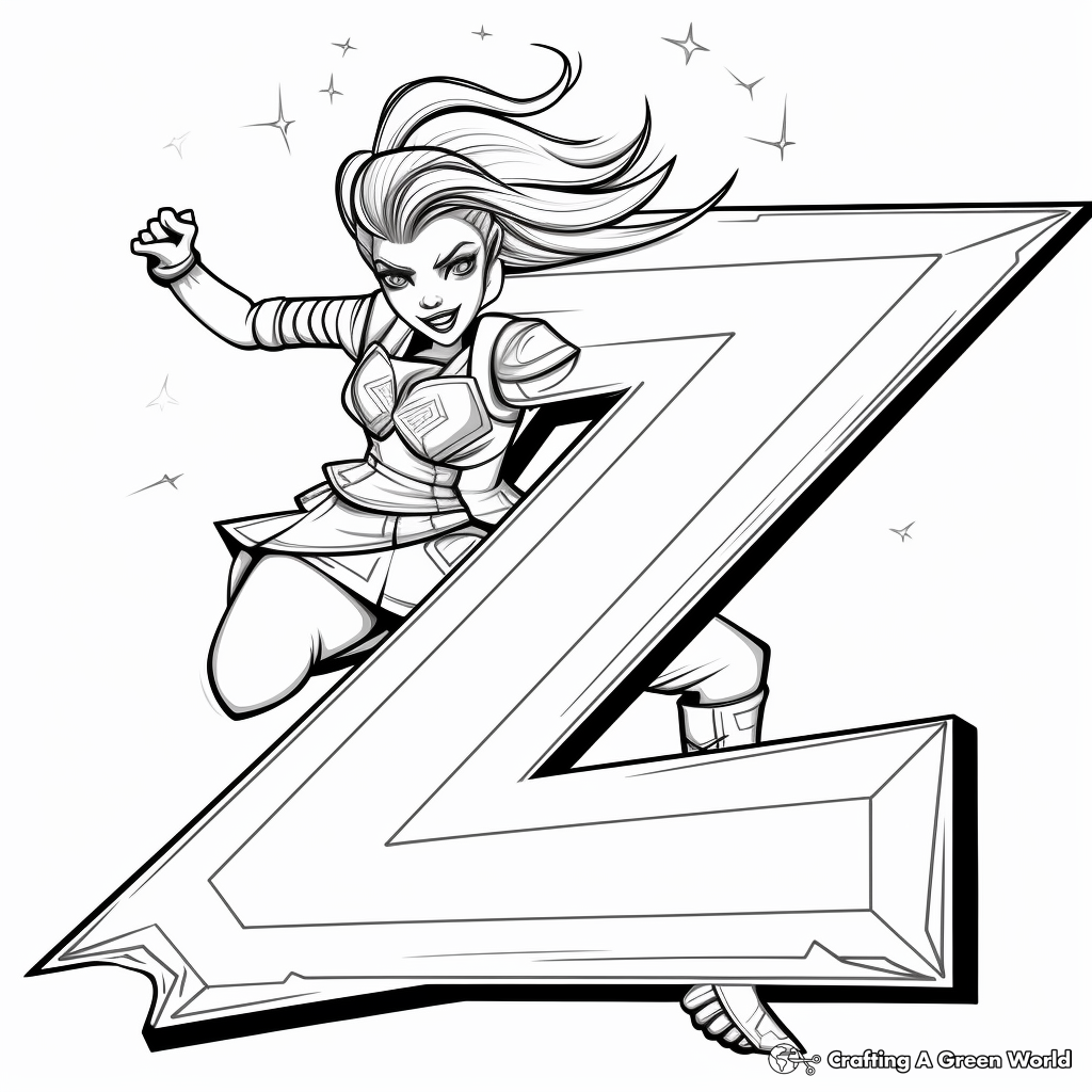 Letter z coloring pages