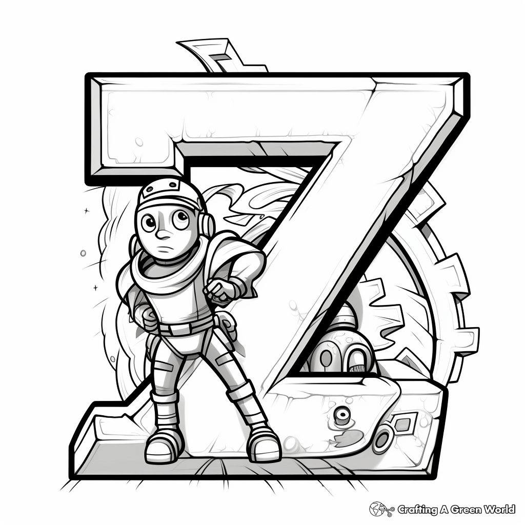 Letter z coloring pages
