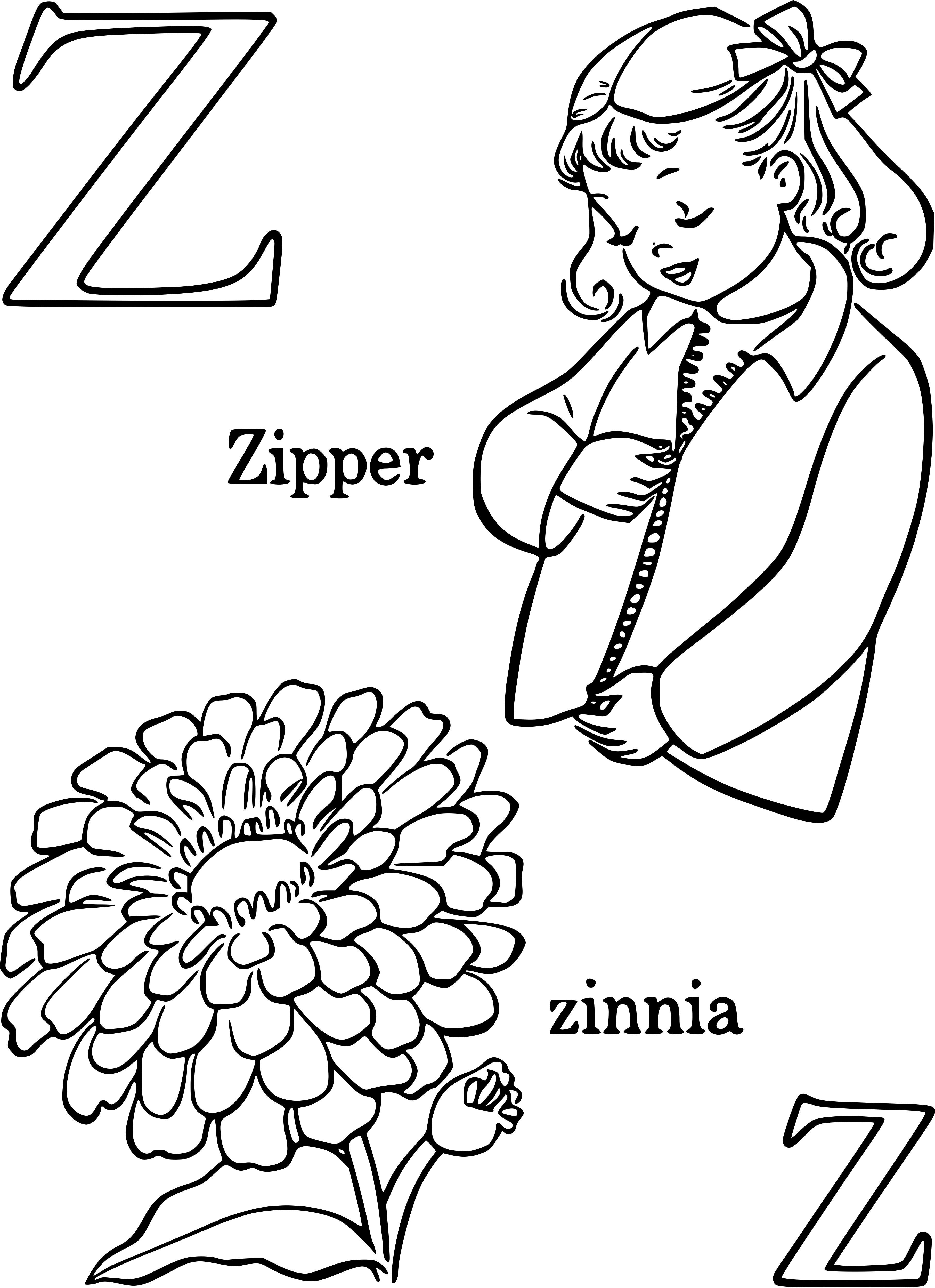 Zinnia coloring pages