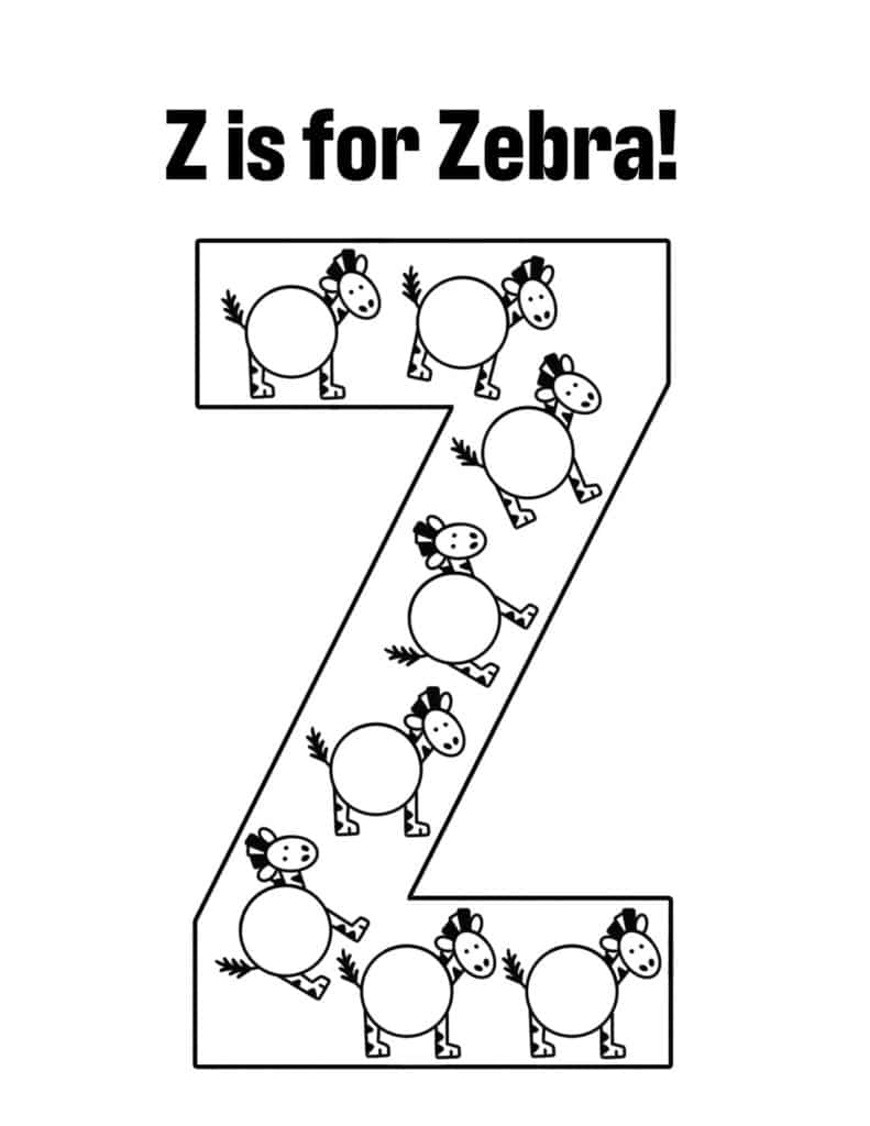 Free letter z worksheets for preschool â the hollydog blog