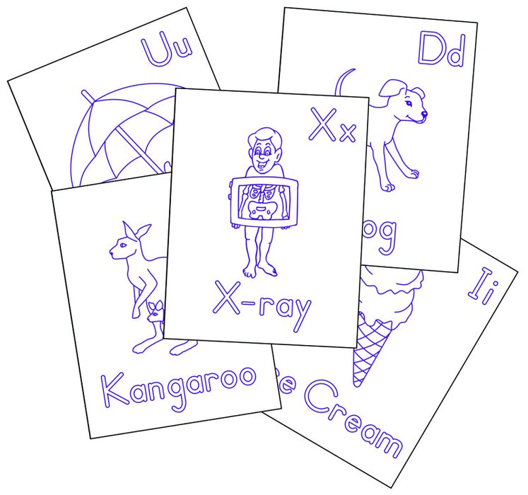 Alphabet colouring sheets raised line â thinking toys