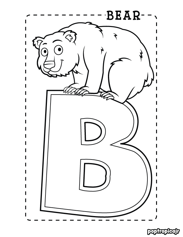 Animals and letters coloring pages