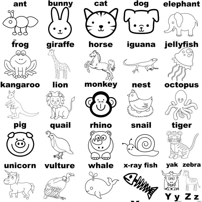 Alphabet printable coloring pages