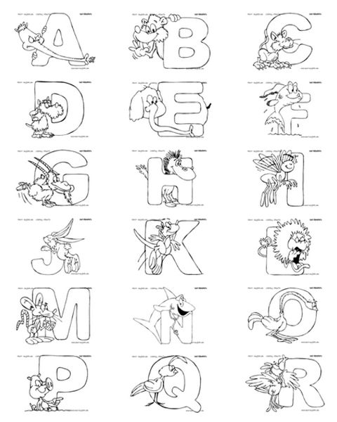Fun and educational abc coloring pages animal alphabet sheets