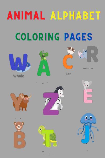 Animal alphabet coloring pages