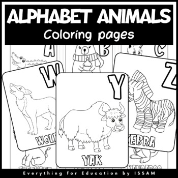 Printable coloring alphabet animals color letters and animals tpt