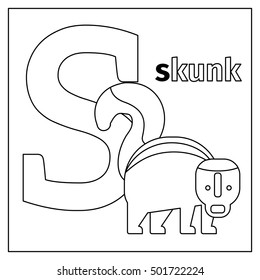 Coloring page card kids english animals stock vector royalty free