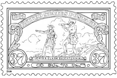 Lewis and clark united states postage stamp coloring page