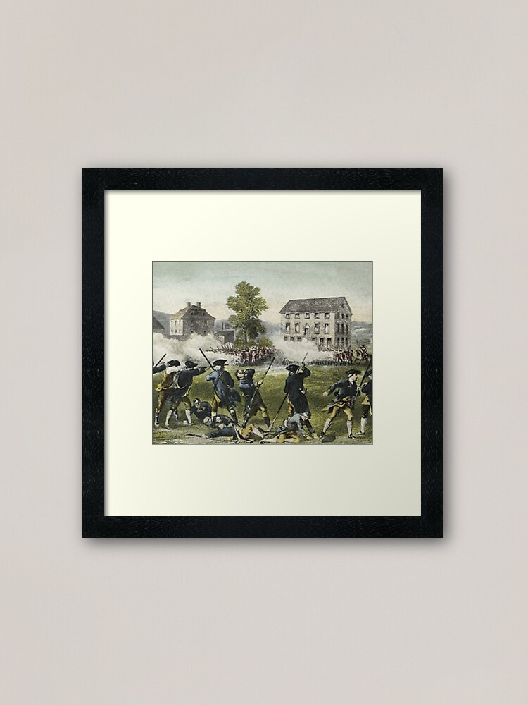 The battle at lexington and concord framed art print for sale by noshowmagazine