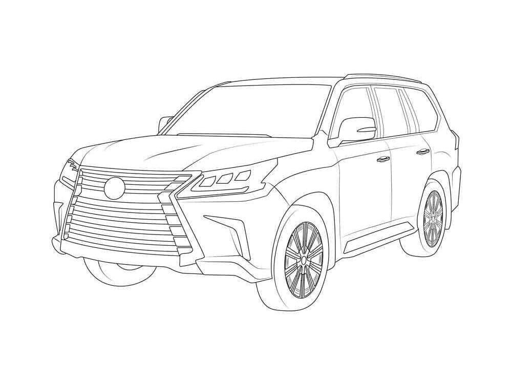 Free lexus car coloring page