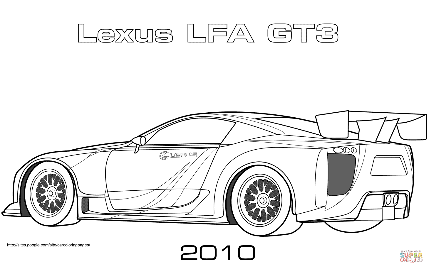 Lexus lfa gt coloring page free printable coloring pages