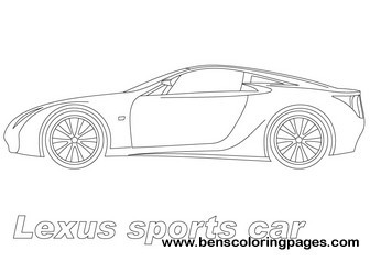 Lexus sports car coloring page