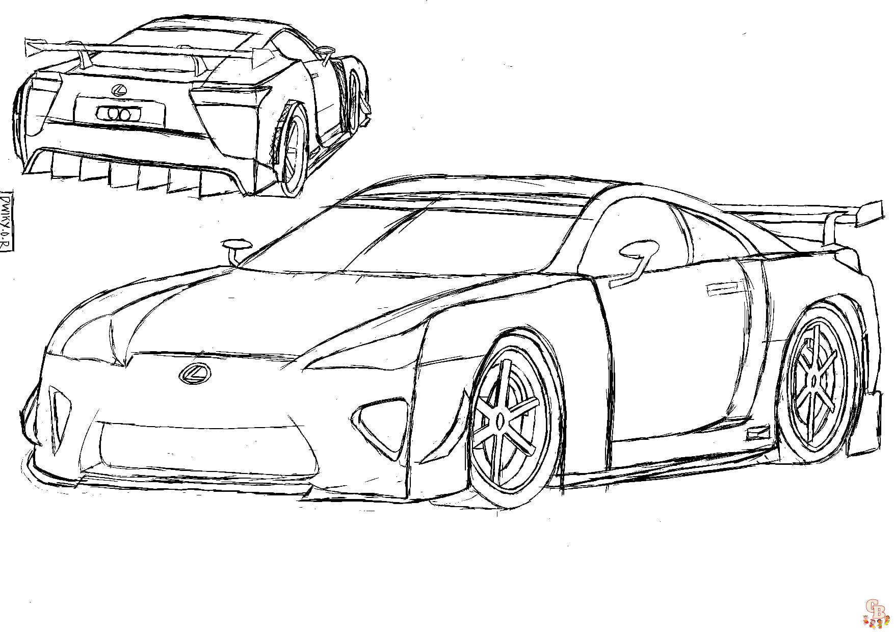 Racing car coloring pages
