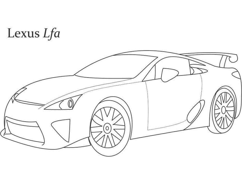 Lexus lfa car coloring page