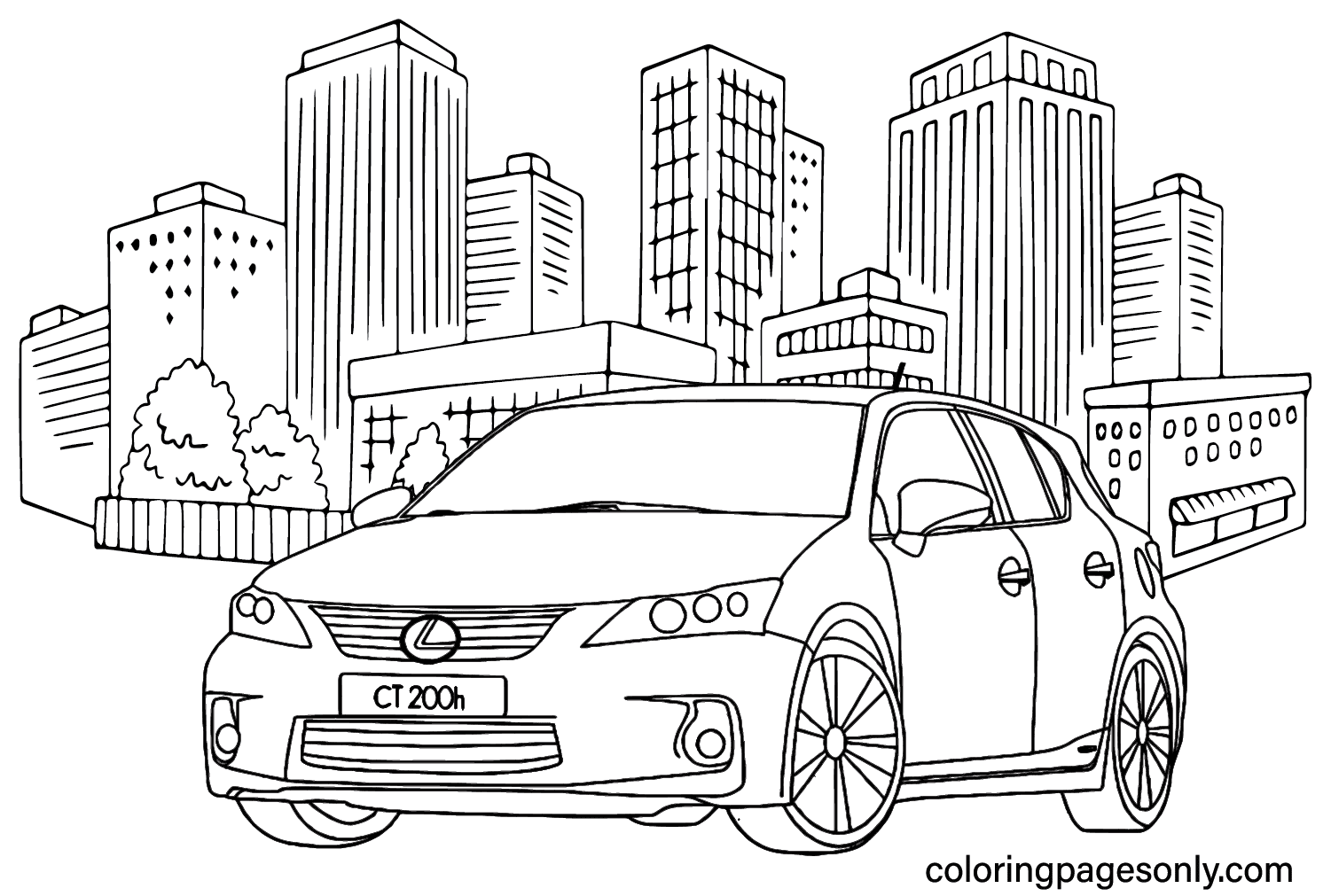 Coloring sheet lexus car