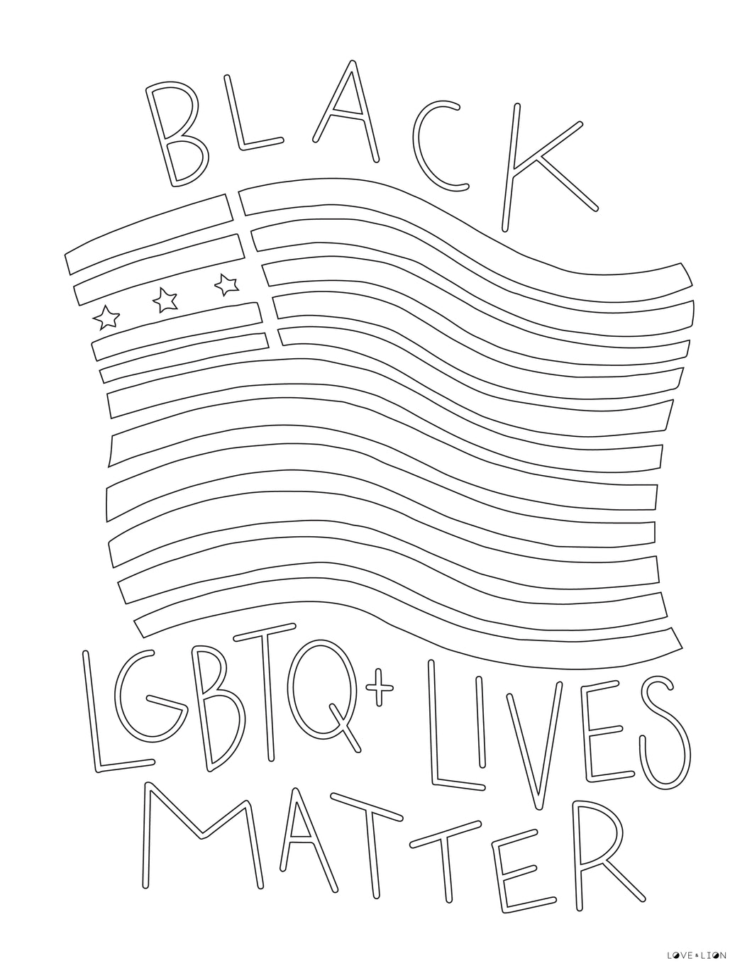 Lgbtq coloring sheet download â love lion