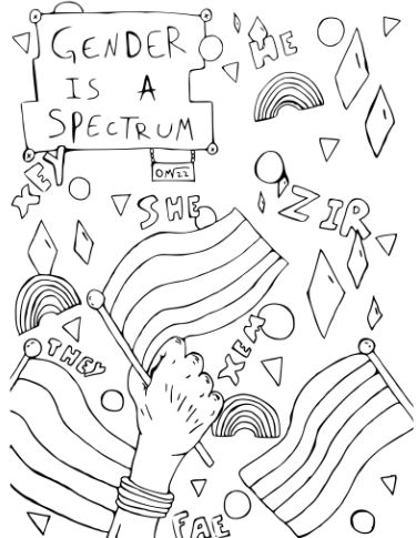 Queer trans coloring book