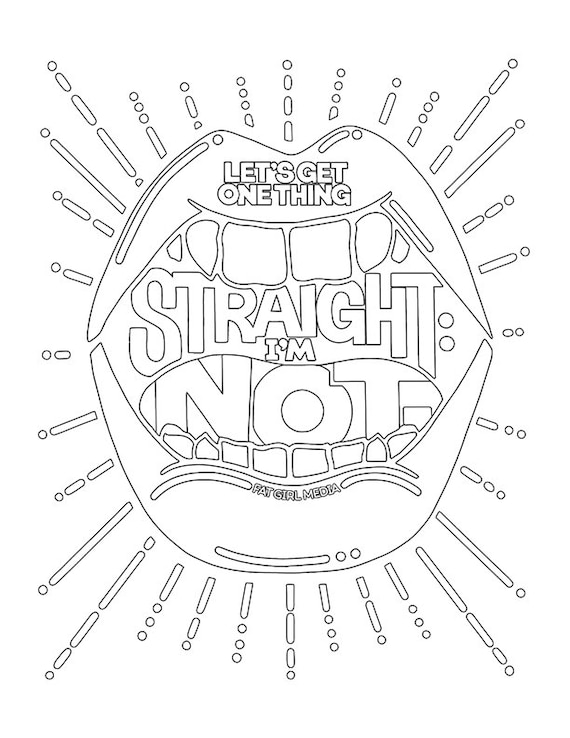 Funny lgbt coloring book page lets get one thing straight non