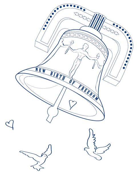 Freedom bell coloring page