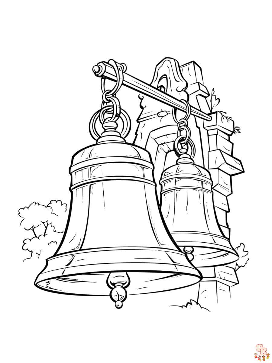 Printable bell coloring pages free for kids and adults