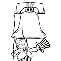 Uncle sam with liberty bell coloring pages