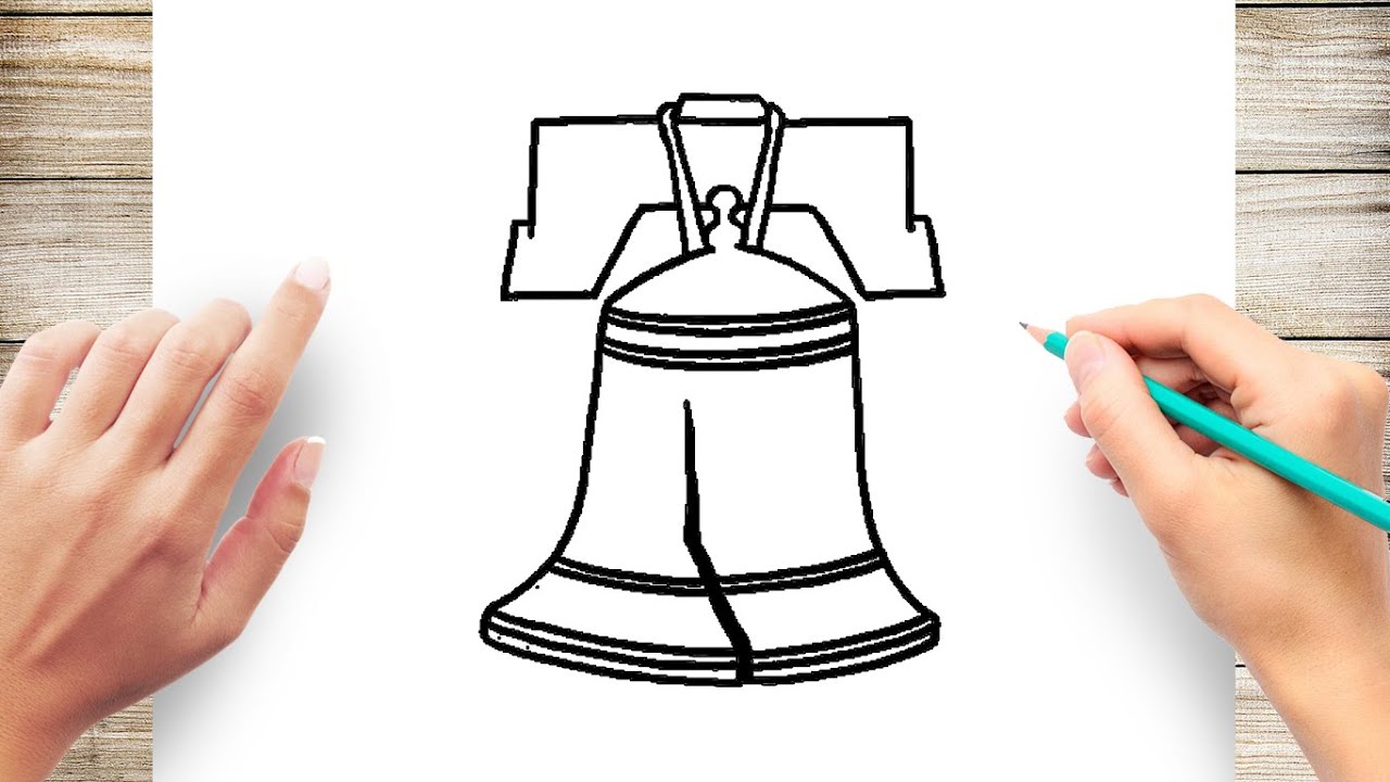 How to draw liberty bell step by step
