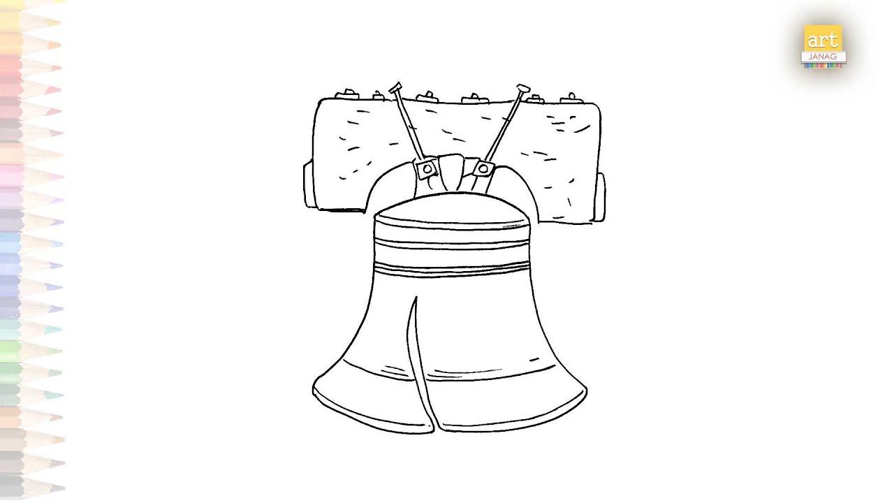 Liberty bell drawings outline drawings how to draw liberty bell step by step artjanag