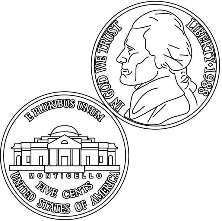 Dollar united state of america coin clipart coloring page coloring pages coloring pages for kids sunday school coloring pages