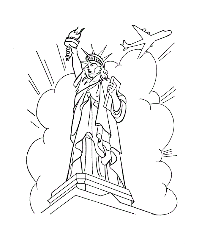 Free printable statue of liberty coloring pages for kids