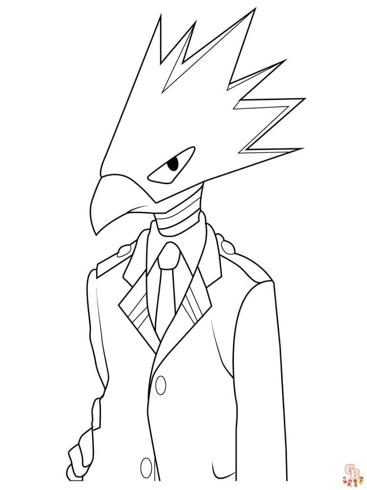 Cute fumikage tokoyami coloring pages free printable for kids
