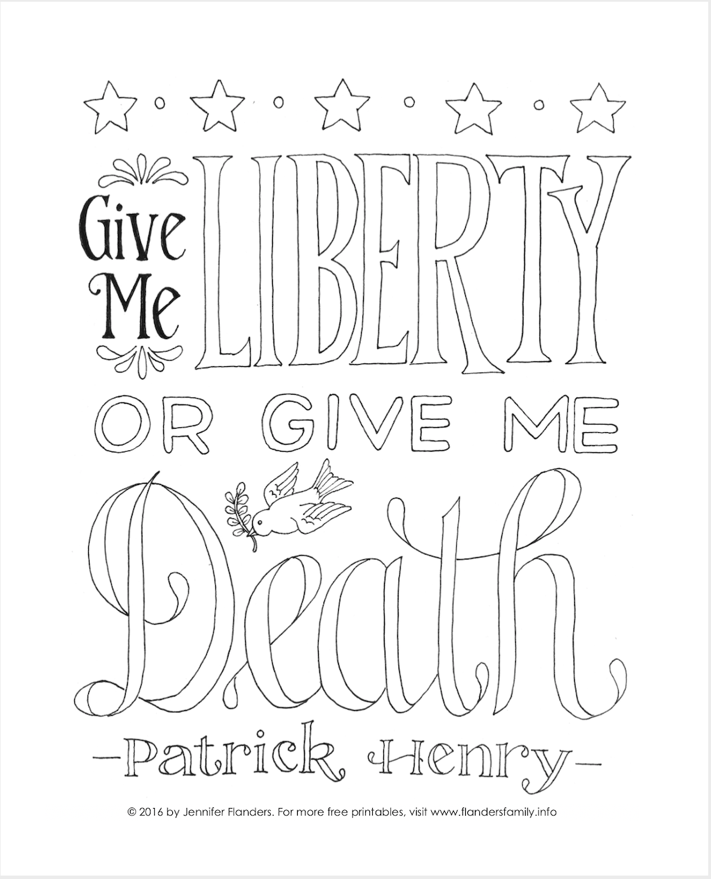 Liberty or death coloring page