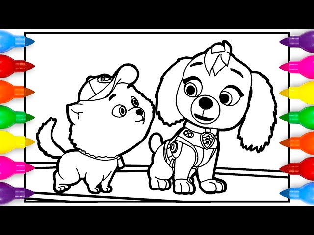 Liberty and ini coloring pages paw patrol the ighty ovie